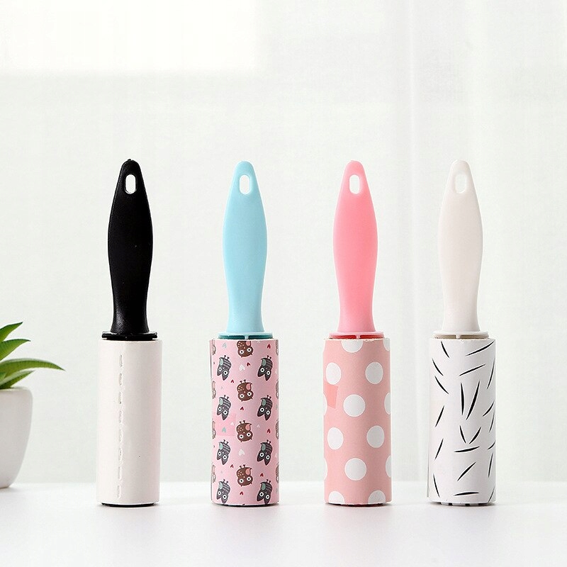 1 ks náhodný farebný štýl látky Lint Rolller Stick