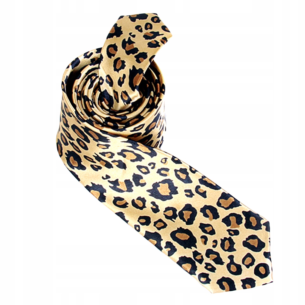 1 x kravata s úzkym výstrihom s úzkym leopardom -