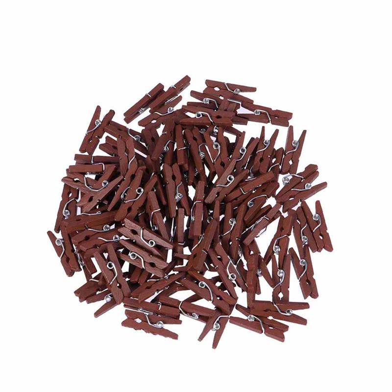 100 kusov hnedý mini štýl 2,5 cm drevený