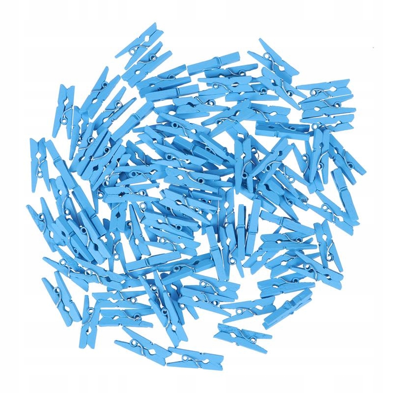 100 kusov svetlo modrý mini štýl 2,5 cm drevený
