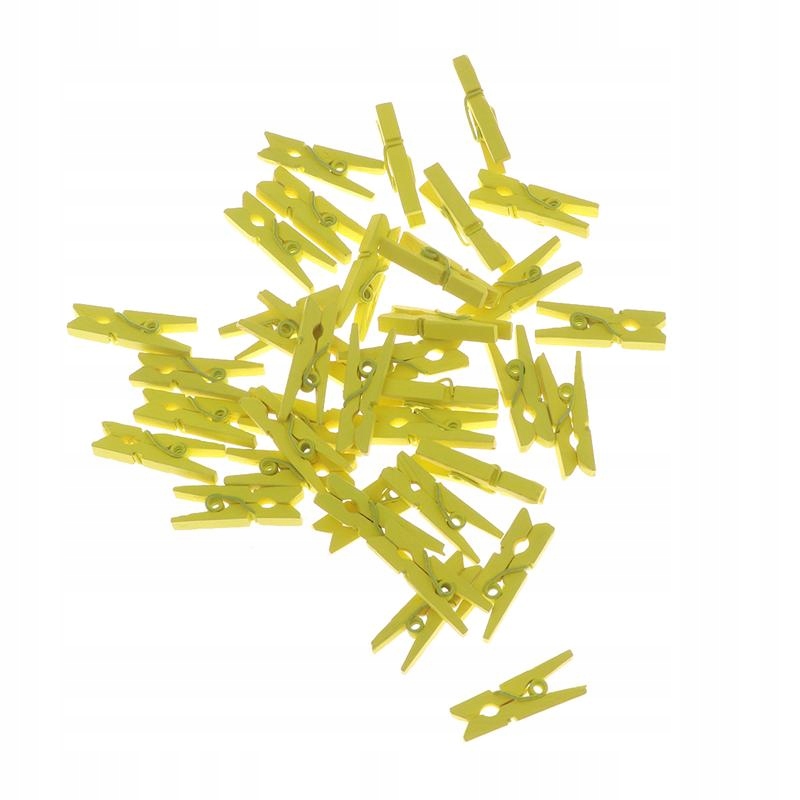 100 kusov žltý štýl Mini 2,5 cm Drevená papierová sponka