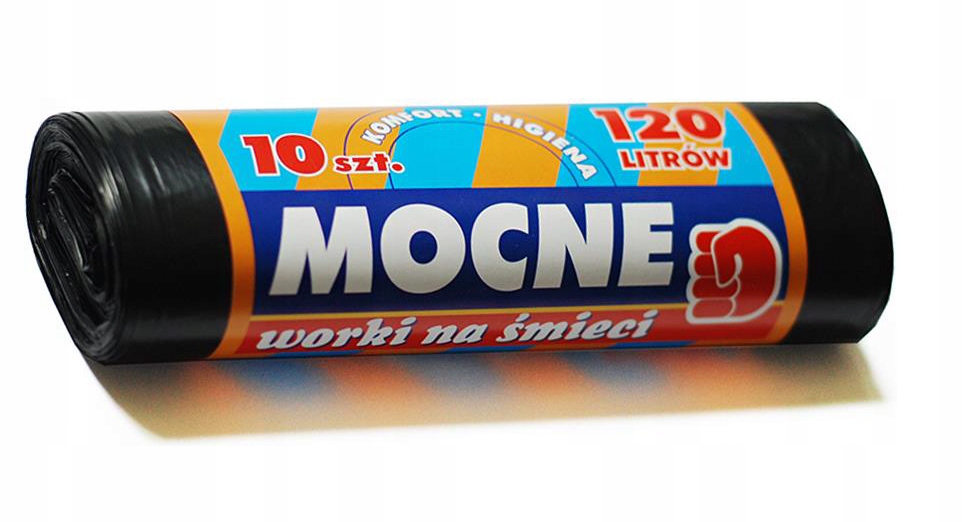 100 x vrecká na odpadky 120 l čierne silné HDPE 10 ks