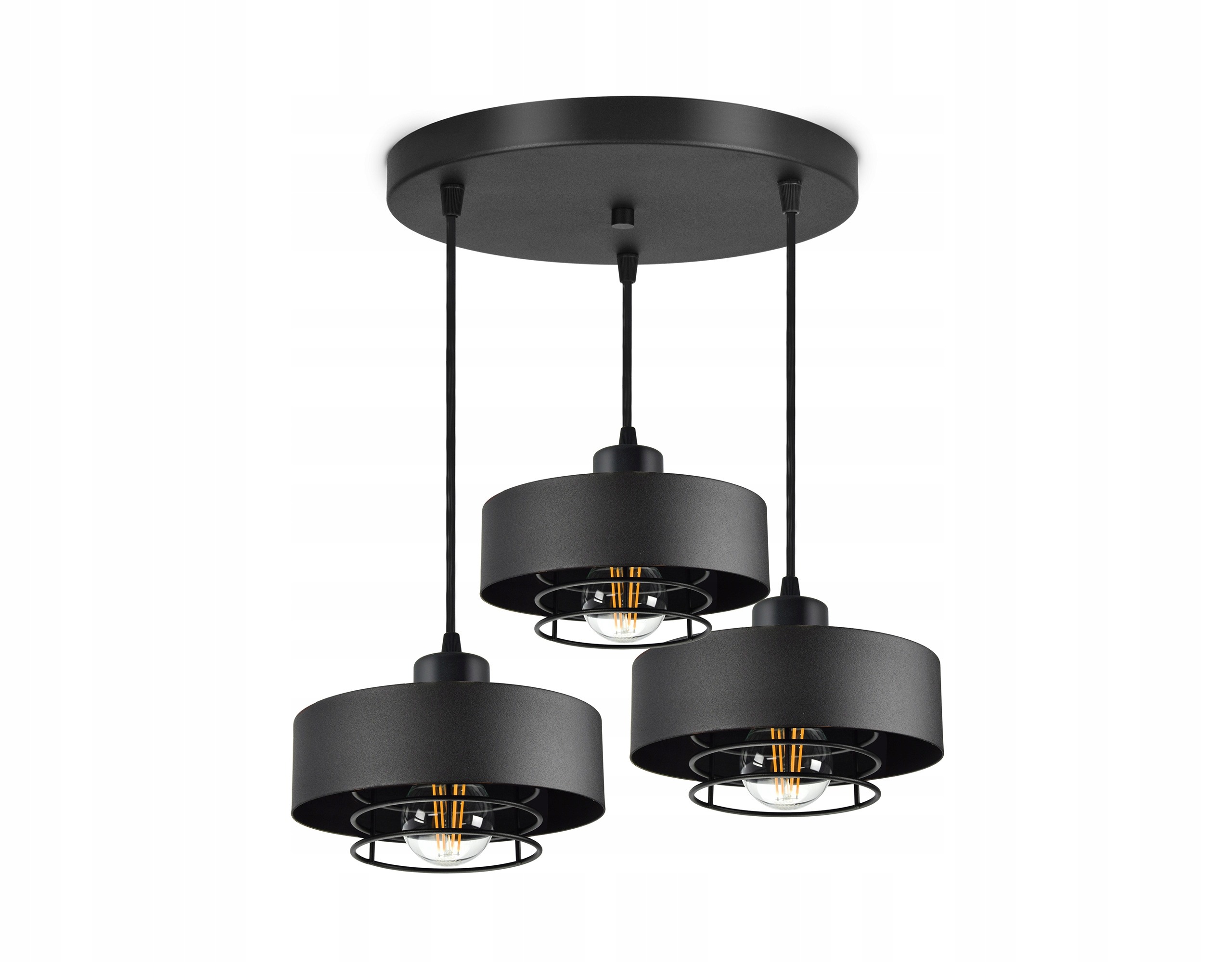 Stropná závesná lampa LOFT EDISON, matná čierna, nastaviteľná výška, E27