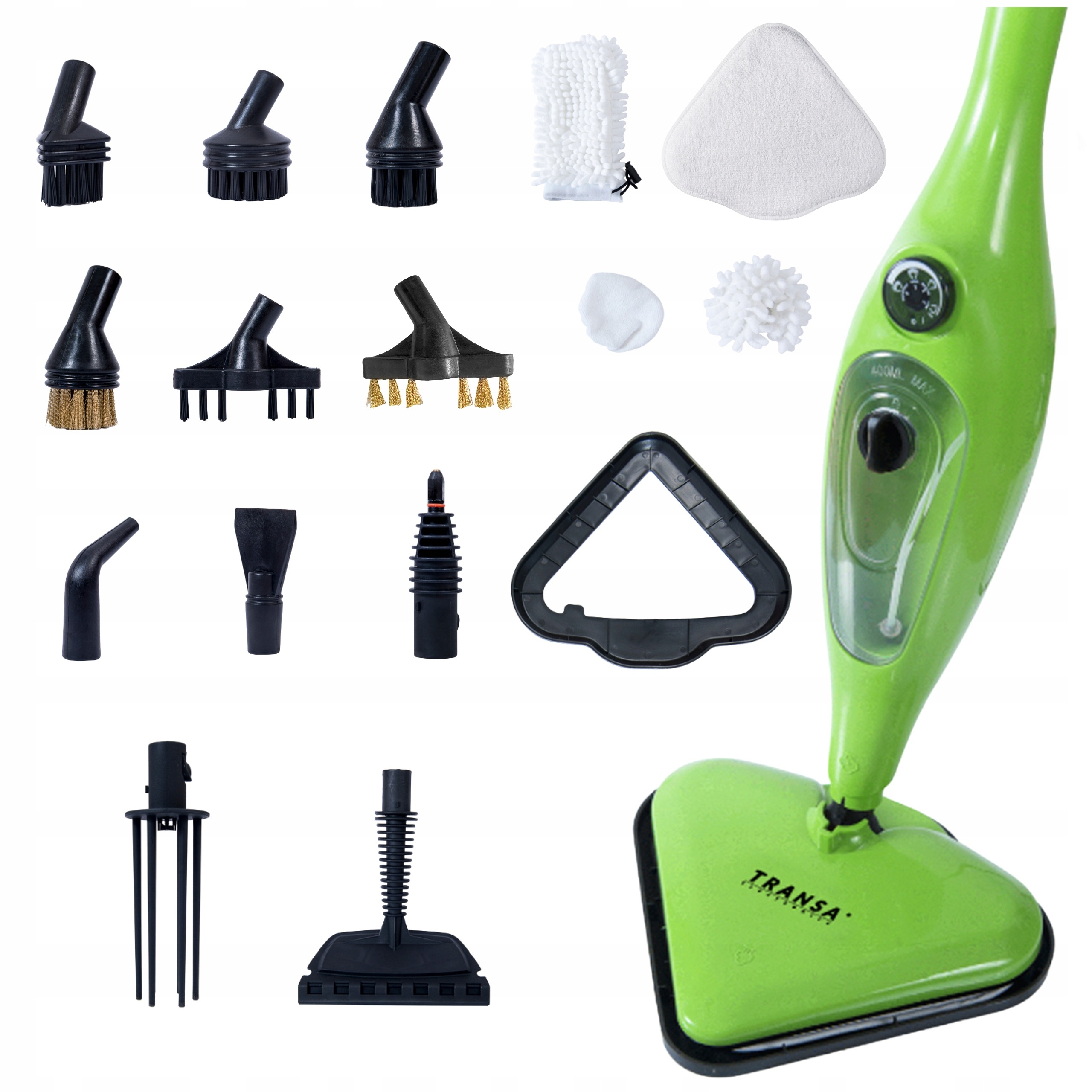 Parný mop AquaSteam Green SMX12 1500 W – multifunkčný parný čistič 4,2 bar s 12 nadstavcami a 4 režimami pary