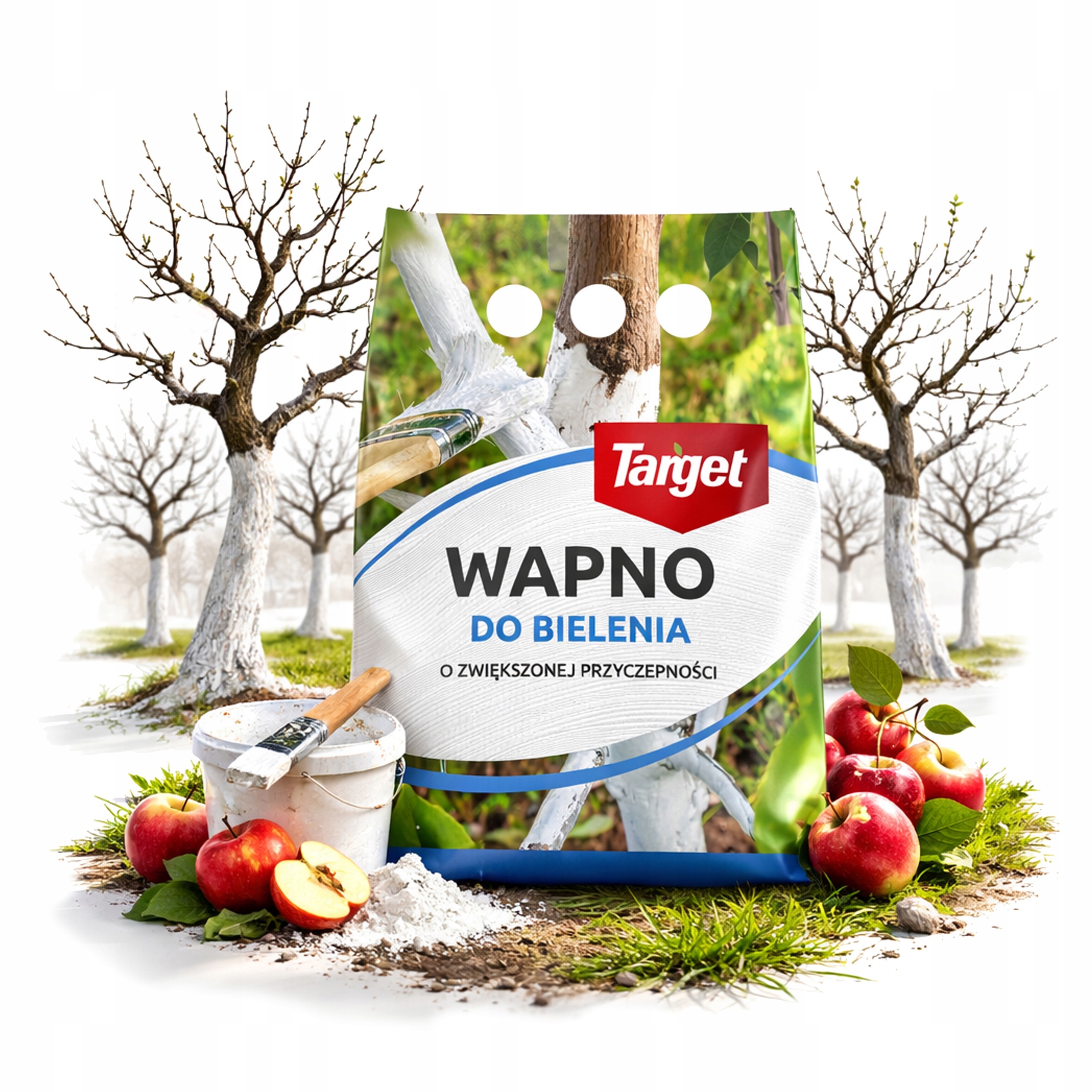 Target vápno na bielenie stromov a kríkov 1 kg – ochranný náter proti praskaniu kôry a mrazu