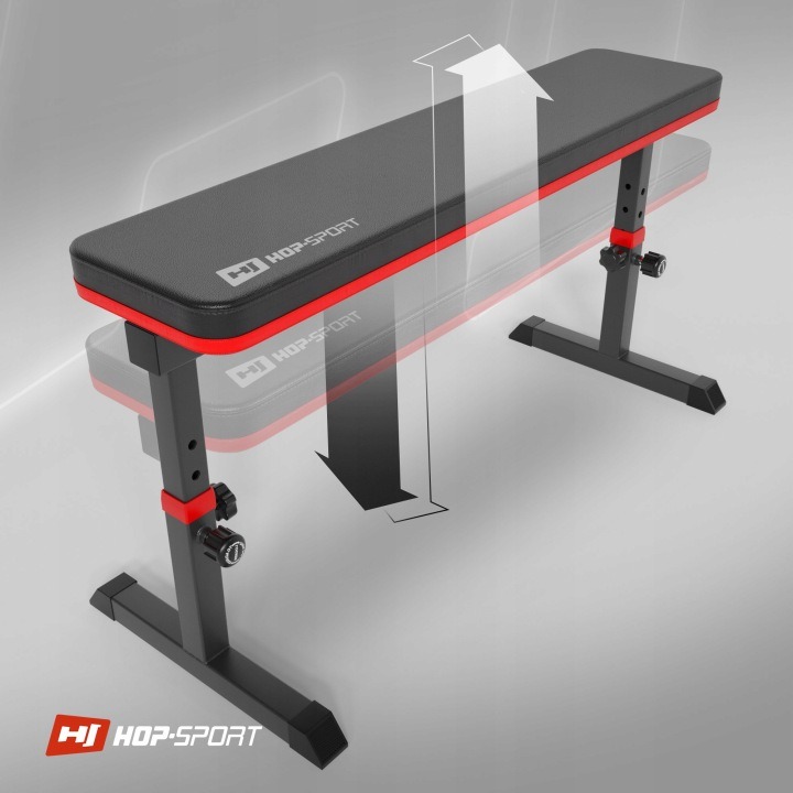 Rovná tréningová lavica Hop-Sport HS-1025 Pro 200 kg s nastaviteľnou výškou
