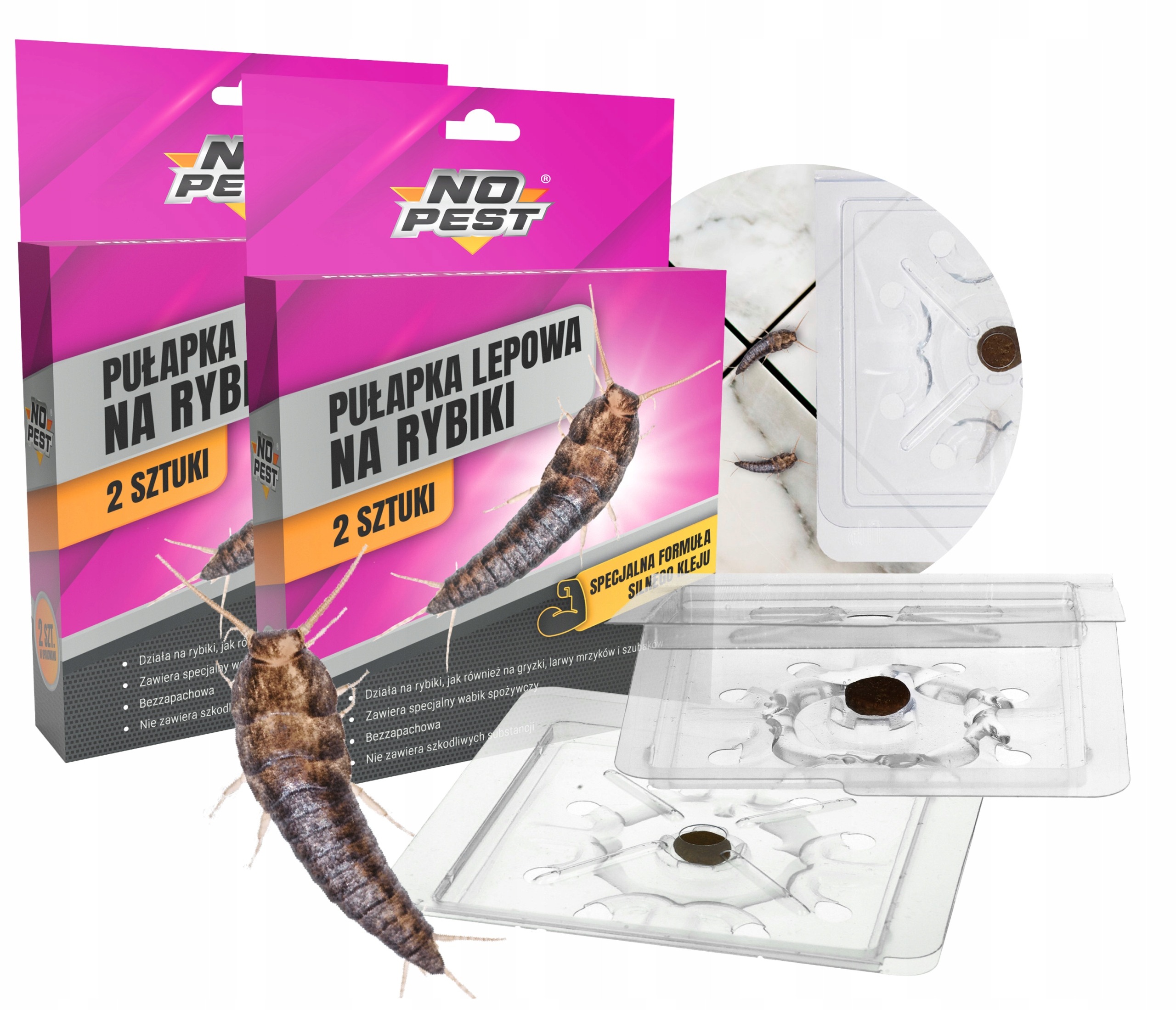 No Pest® lepiaca pasca na striebristky a rybenky 4 ks – gélový atraktant a mechanická ochrana proti hmyzu