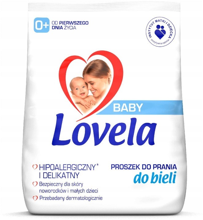 Lovela Baby prací prášok 1,3 kg – hypoalergénny na bielu bielizeň pre deti a novorodencov