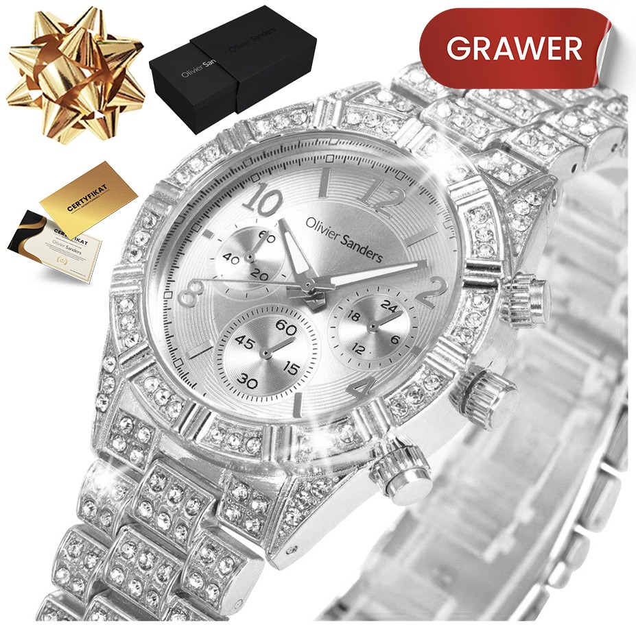 Strieborné dámske hodinky s 925 kryštálmi Swarovski ako darček pre manželku
