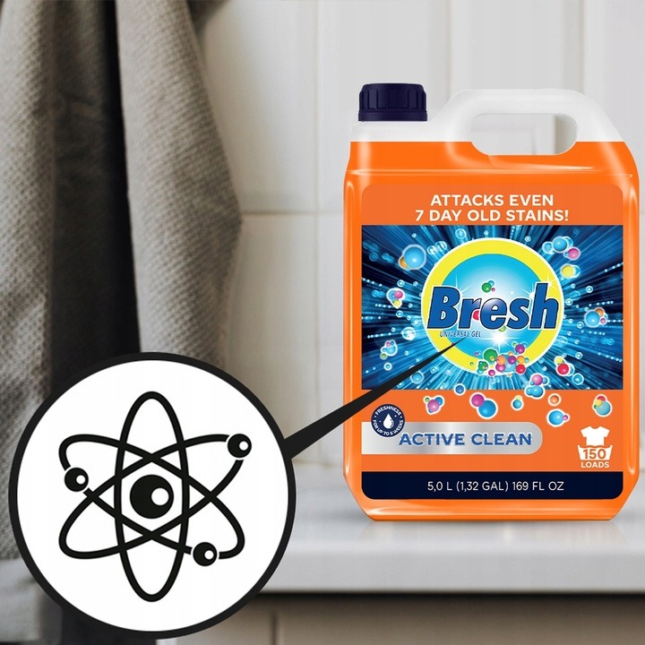 Bresh 150 WASH gél na pranie 5L Ultra-koncentrát odstraňuje škvrny až na 7 dní