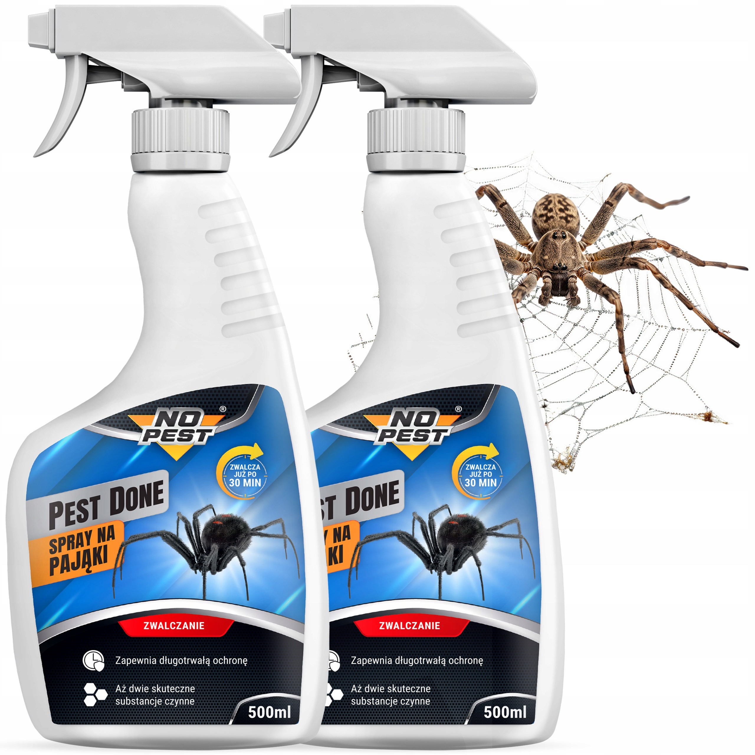 No Pest® Pest Done sprej proti pavúkom a pavučinám 2 × 500 ml – tekutý postrek na pavúky a lezúci hmyz