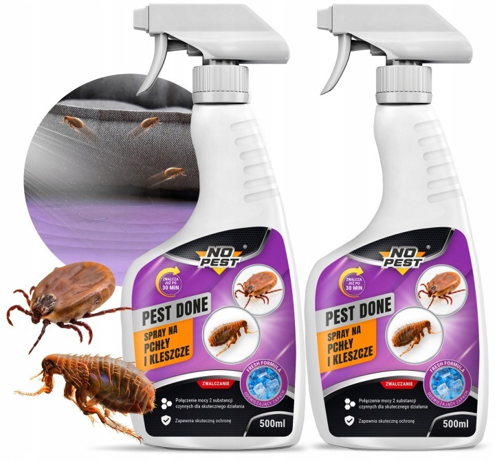 No Pest® Pest Done sprej proti blchám a kliešťom 2 × 500 ml – tekutý prípravok na hubenie parazitov