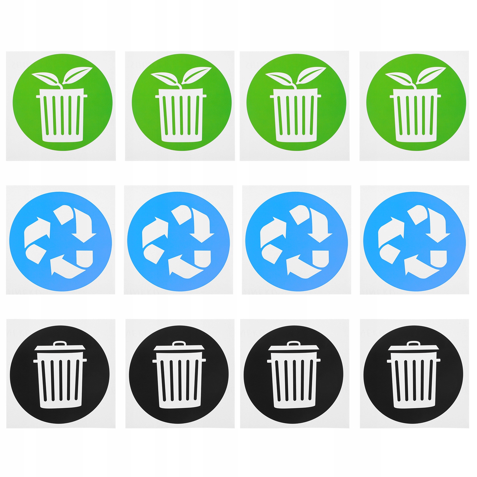12 kusov odpadkových škrupín pre recyklačné nálepky