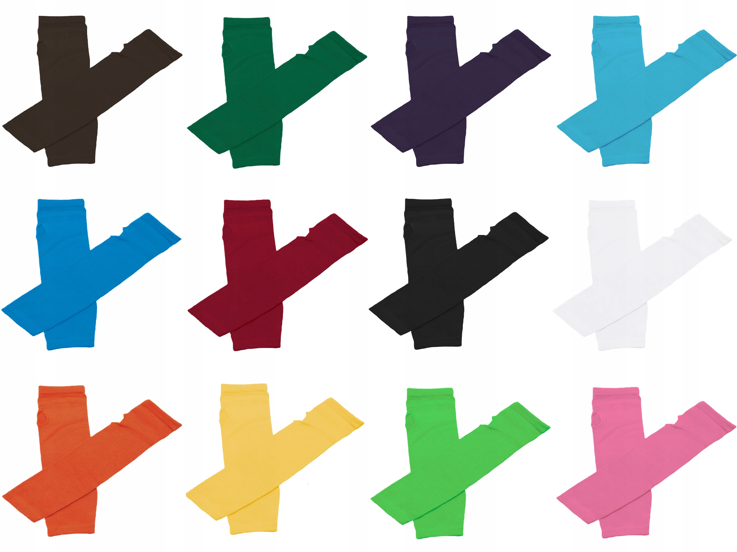 Rukavice - 12 x Mitters hladké dlhé rukavice bez prstov