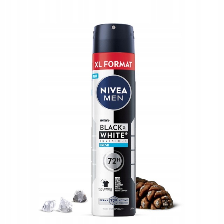 NIVEA MEN Black&White pánsky antiperspirant v spreji set 72h 3x200ml