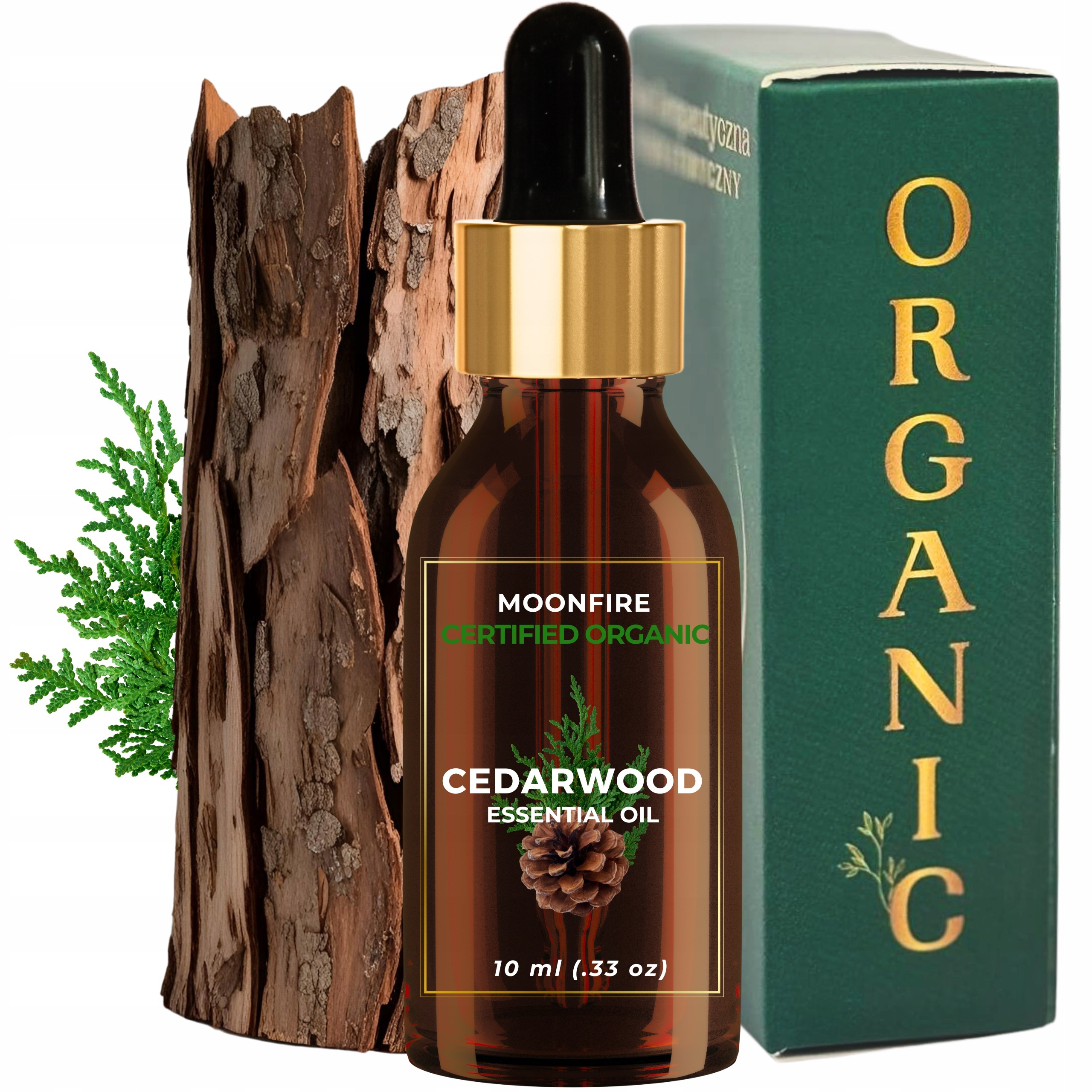 BIO Cédrový esenciálny olej do sauny Moonfire® 10 ml – 100 % čistý | COSMOS ORGANIC