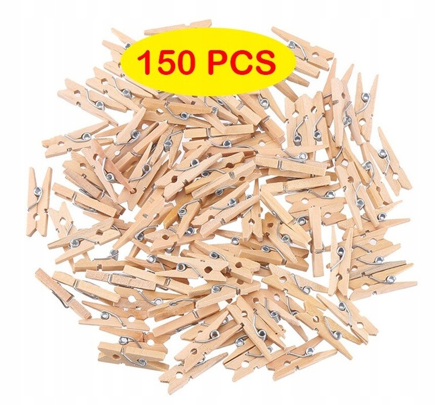 150 kusov 2,5x0,3 cm prirodzene drevené klipy cl
