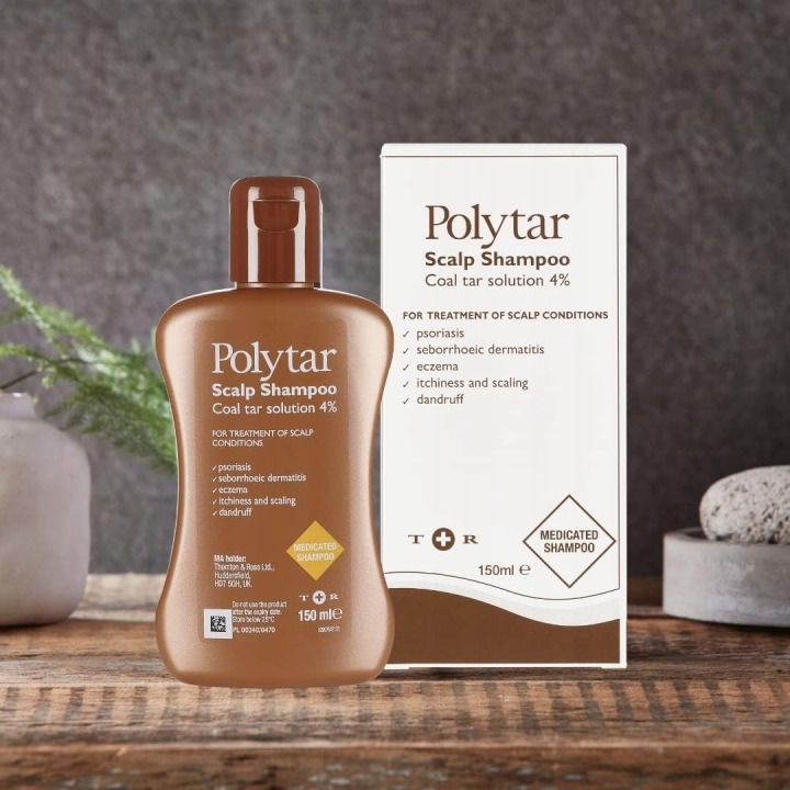 POLYTAR 4 % šampón na pokožku hlavy 150 ml – uhoľný decht proti lupinám, psoriáze a seboroickej dermatitíde