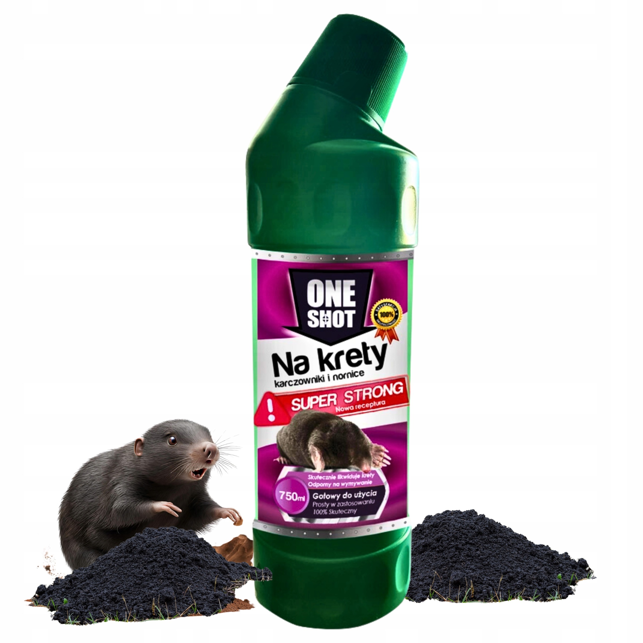 One Shot 750 ml – Repelent proti krtkom, hrabošom a vodným hrabošom