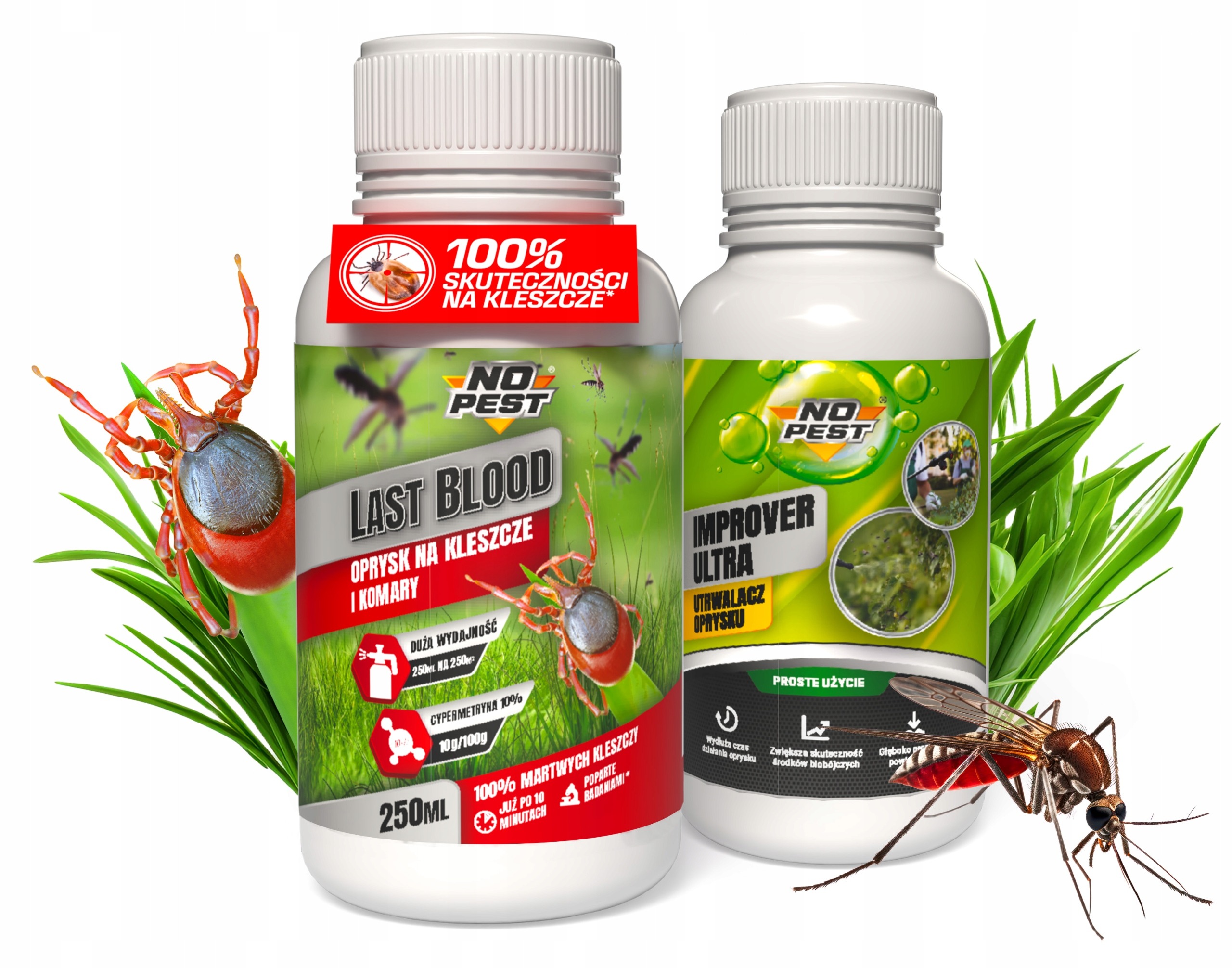 Last Blood NO PEST Strong Tick Kit 250 ml + fixačný sprej 250 ml – silný koncentrát proti komárom a kliešťom