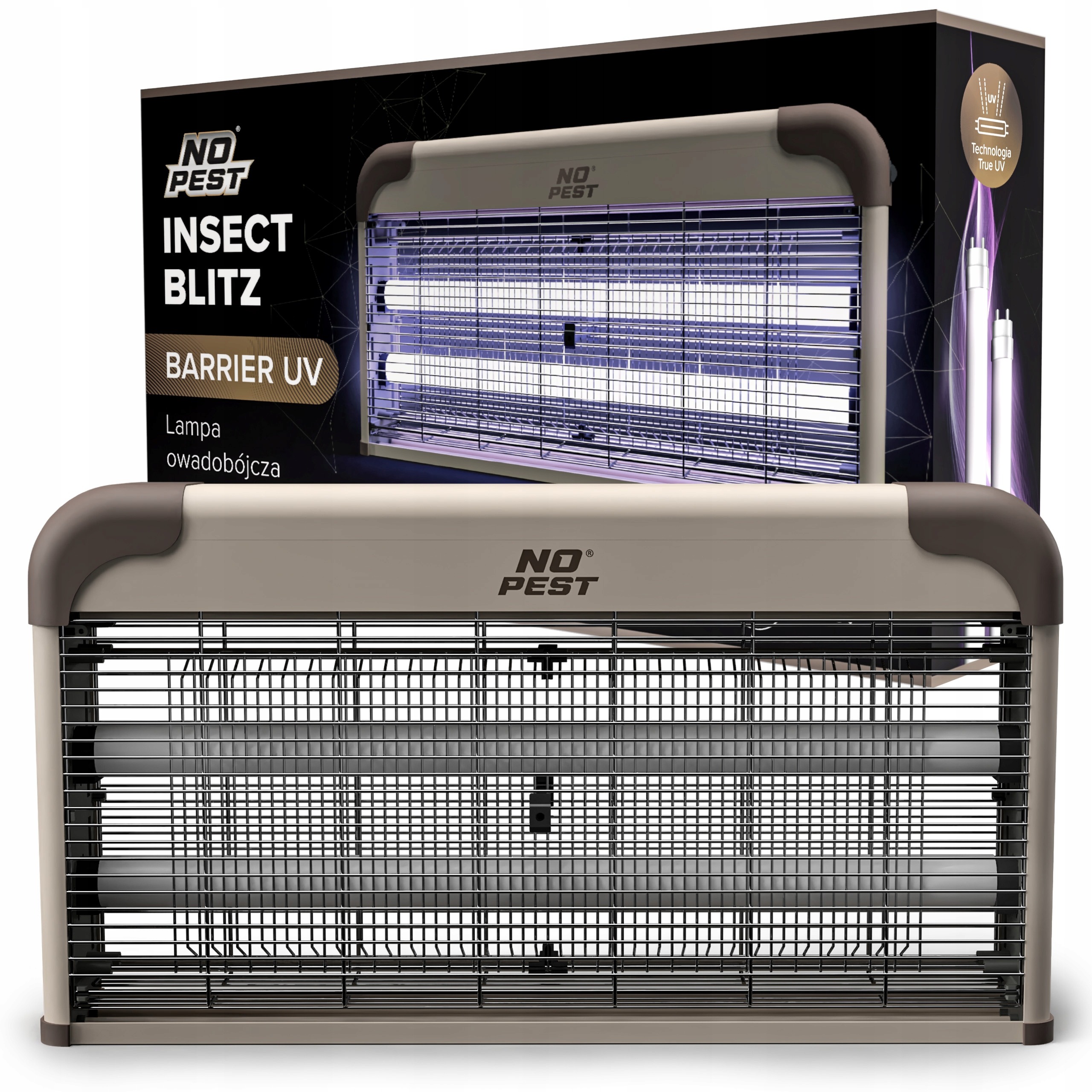 No Pest® Insect Blitz Barrier UV nástenná lampa na hmyz XXL – elektrický lapač komárov, múch a ôs 2800 V