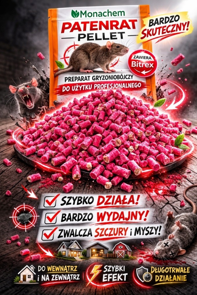 PATENRAT Pellet 5 kg – granulovaný jed na myši a potkany, bromadiolón 50 ppm