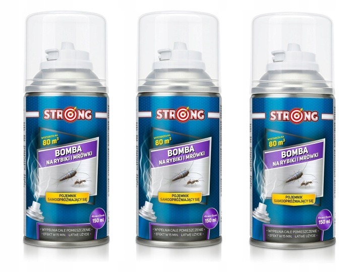 3× Strong – Insekticídna bomba proti strieborným rybkám a mravcom 150 ml