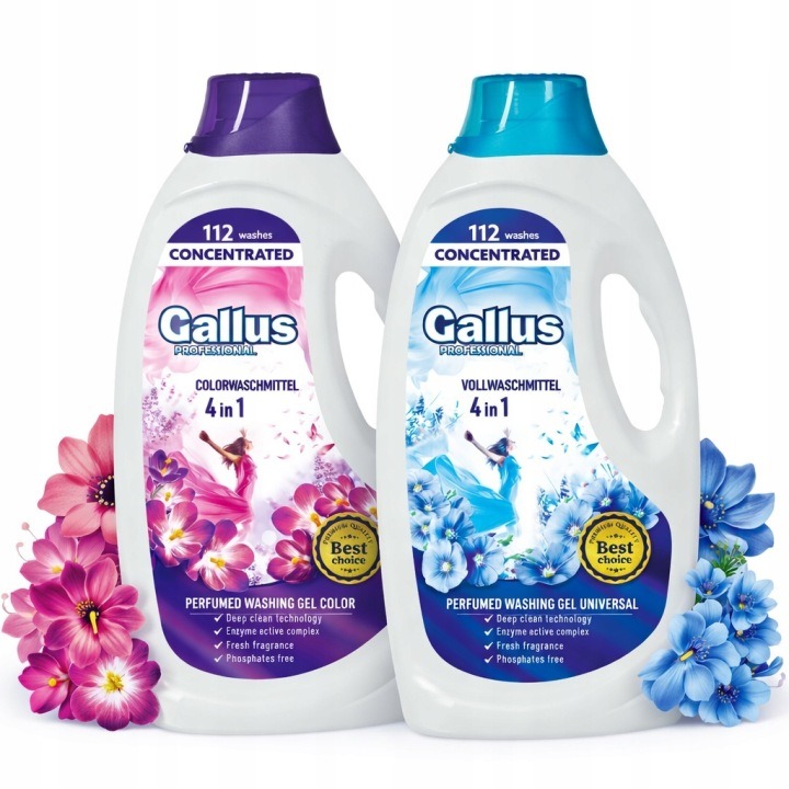 Gallus 4v1 sada pracích gélov 224 praní – Color + Universal XXL koncentrát