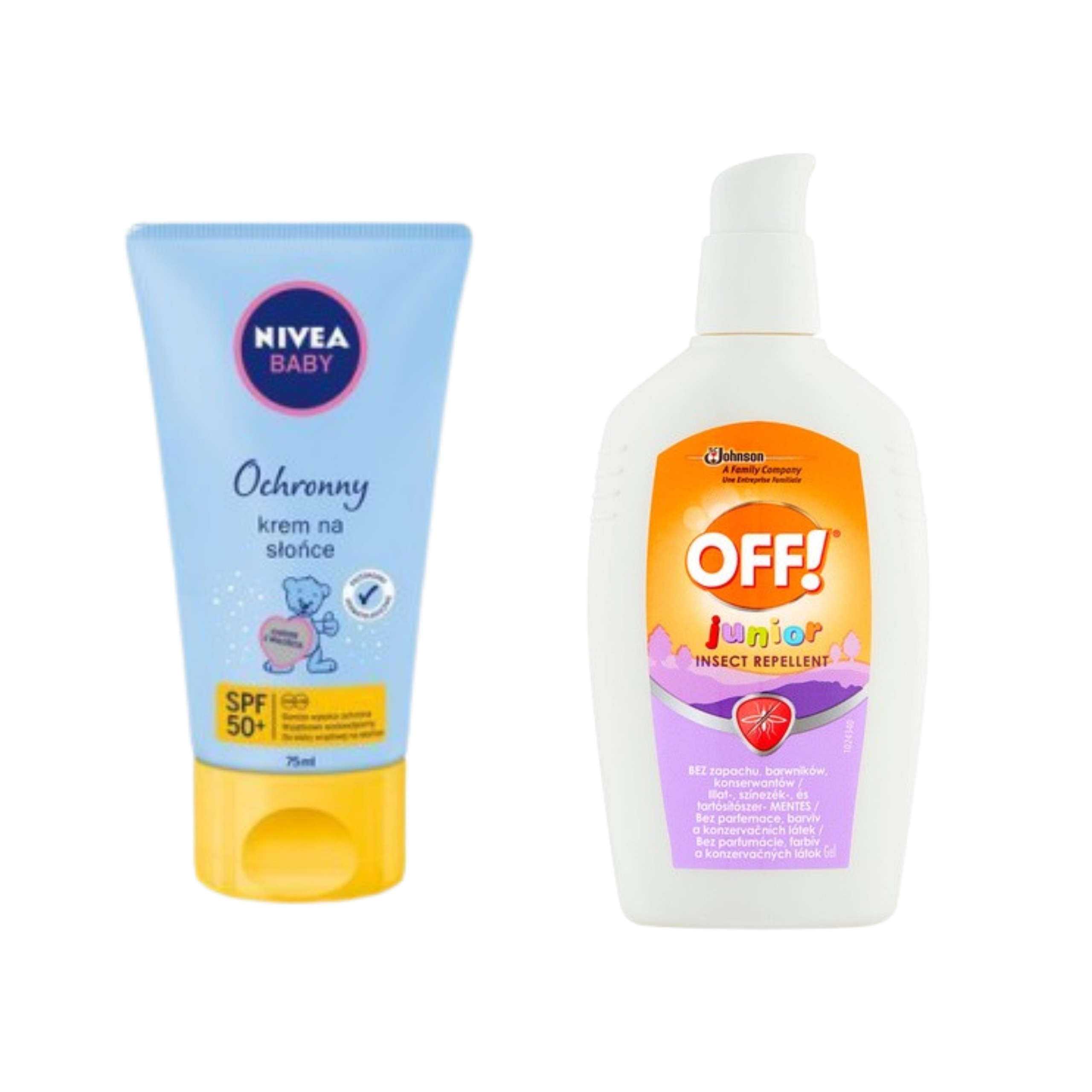 OFF Junior repelent pre deti + Nivea Baby SPF 50+ – ochrana proti hmyzu a slnku pre deti