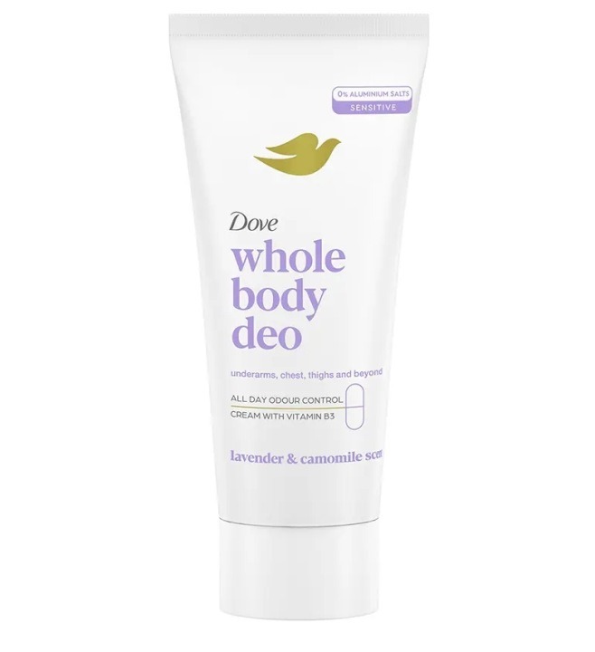 Dove All Over Body telový dezodorant krém Levanduľa & Harmanček 75 ml – bez hliníka