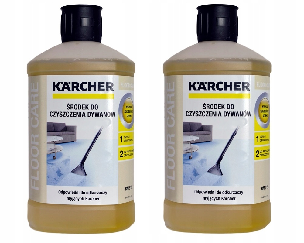 Prací gél - 2 x Čistiaci prostriedok na čistenie kobercov KARCHER RM519 1L