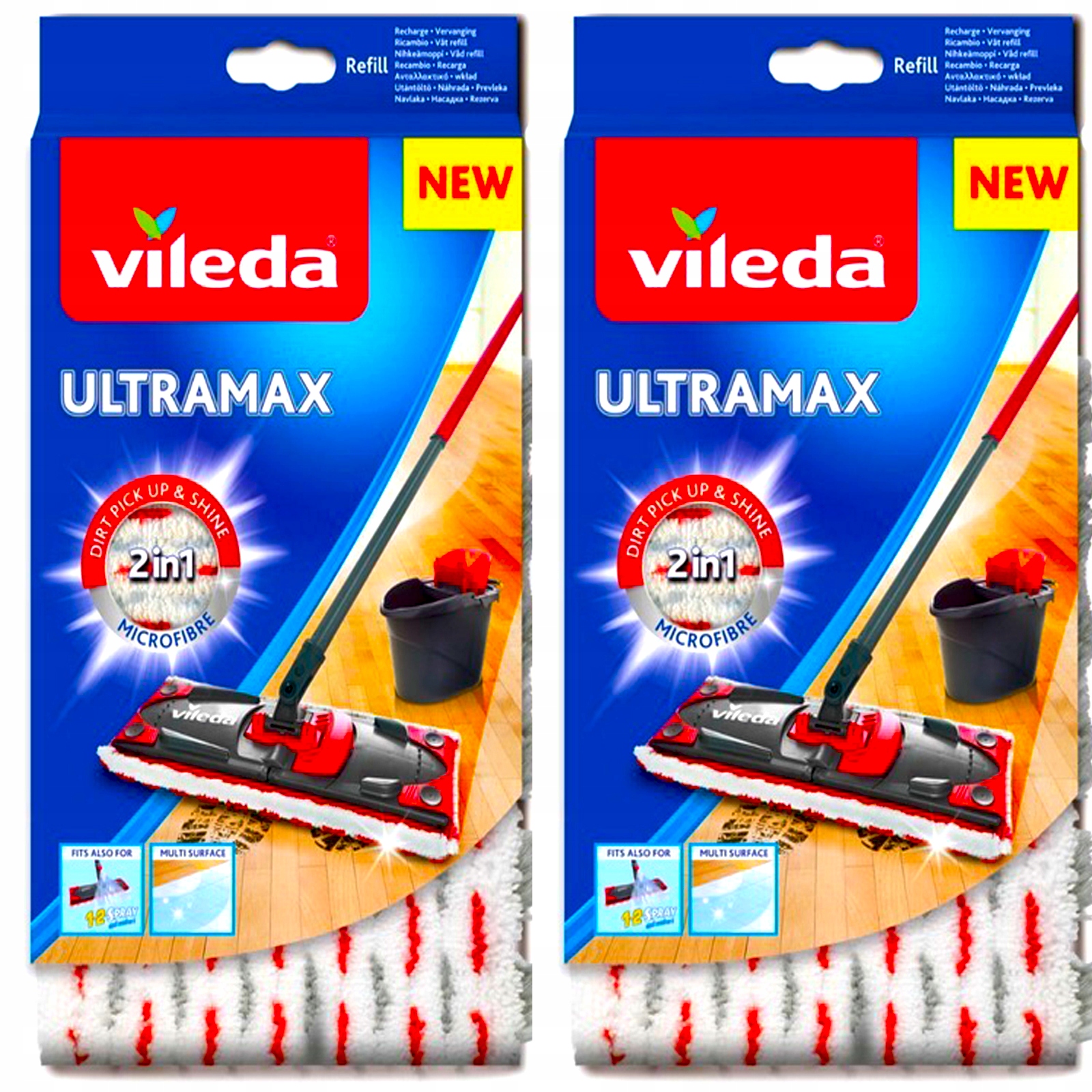 2 x Vileda Mopa Ultramax Ultramat Turbo 2in1