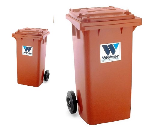 240L nádoby na odpadky s nádobou Bin Brown Waste Weber