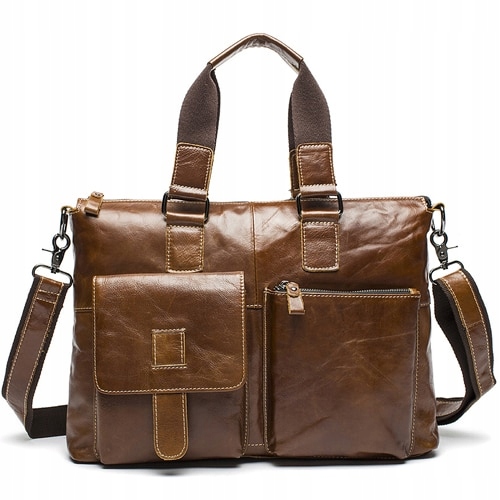 260-redbrown Westal Bag Pánsky kufrík so skutočným