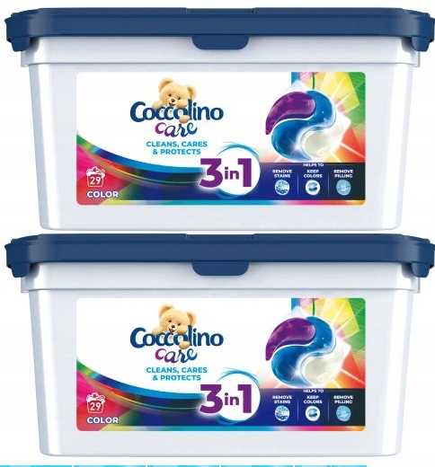 Pracie kapsuly a tablety - 2x Coccolino Care 3in1 Farebné kapsuly