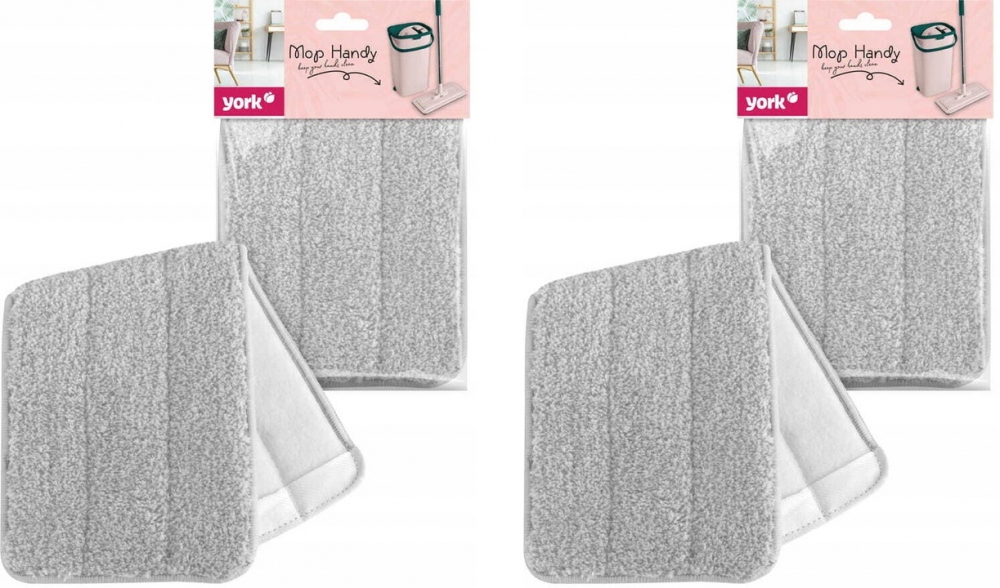 2x napájací mop vložte plochú šedú mikrovlákno 32 cm