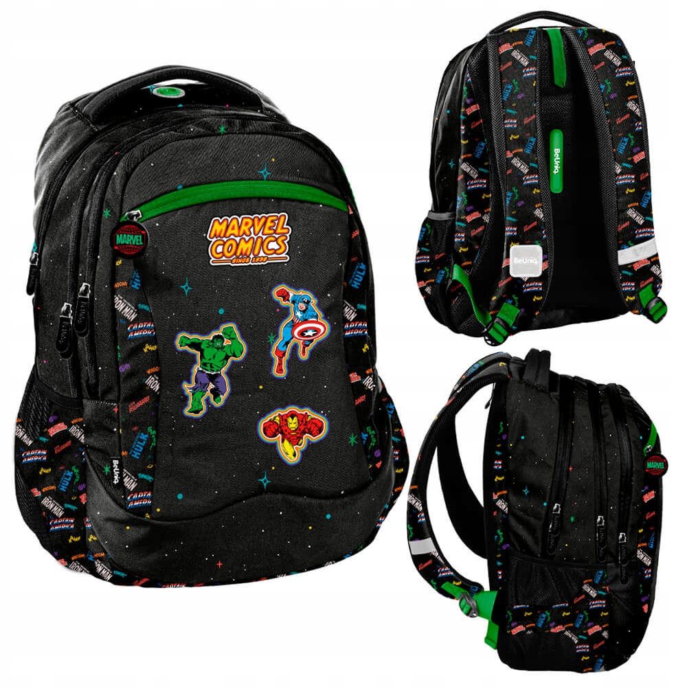 Multi -Chamber School Backpack Marvel Beuniq Black, Multi -Colored 24 L