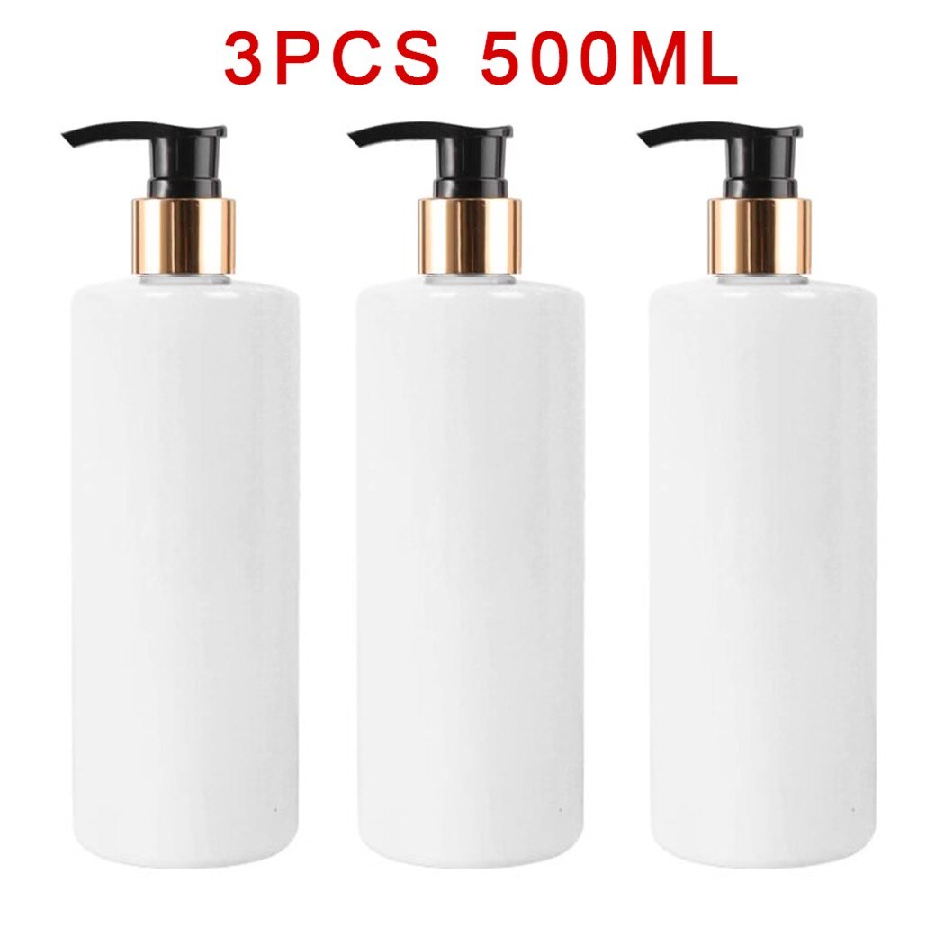 3 ks. Prázdne fľaše s balzamom šampónu čerpadla 500 ml