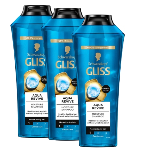 Schwarzkopf Gliss Aqua Revive šampón pre suché a normálne vlasy 400 ml