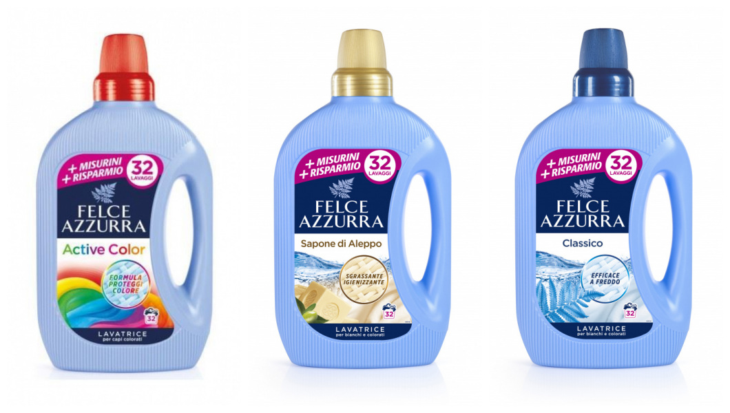 Prací gél - 3 x talianska umývacia tekutina Felce Azzurra 1,595L