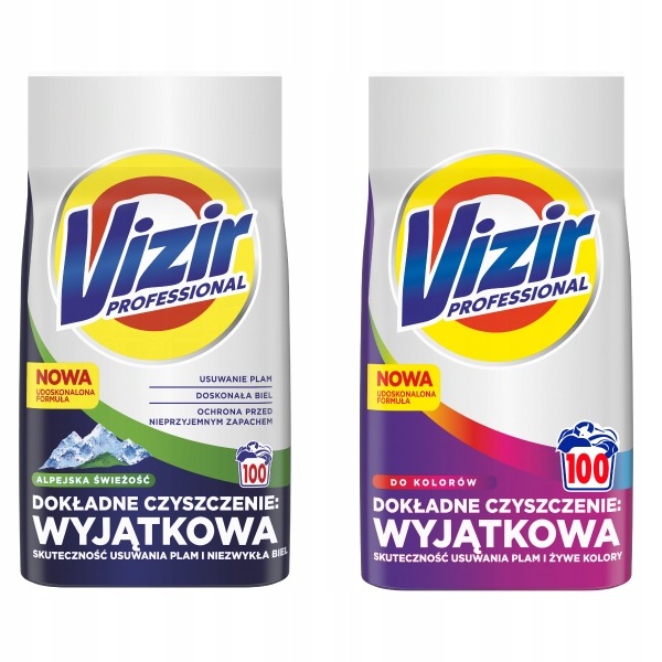 Vizir Professional Mix 2×5,5 kg prací prášok Color + Alpine Fresh – 200 praní
