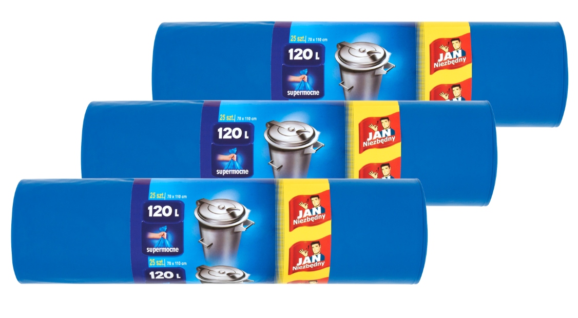 3x Jan potrebné vrecia na odpadky 120 l Supermot