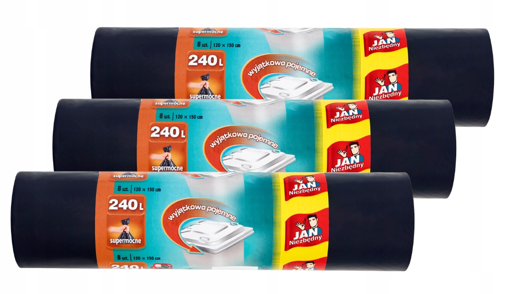 3x január potrebné 240 l Supermocne vrece na odpadky