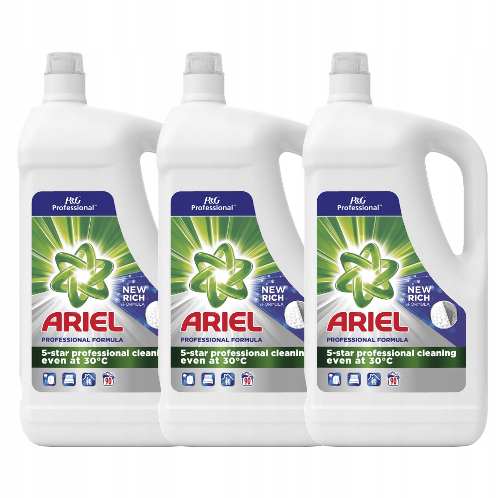 Prací gél - 3x Ariel Professional Pravidelná tekutina 4,95l 90 Wernes