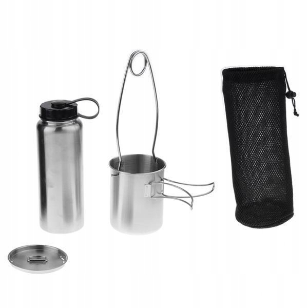 Kuchynská batéria - 3x vonkajšia 1L fľaša na vodu + 750 ml skladací pohár