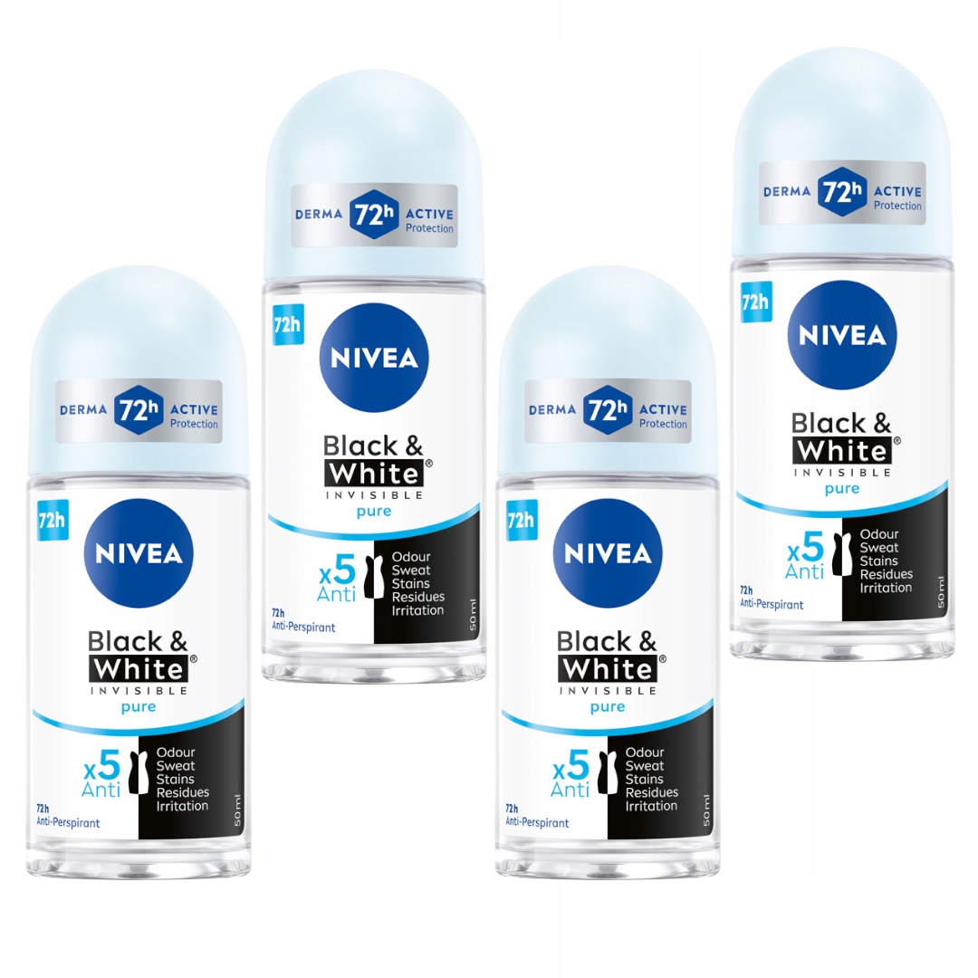 NIVEA Black&White Invisible Pure antiperspirant roll-on 50 ml