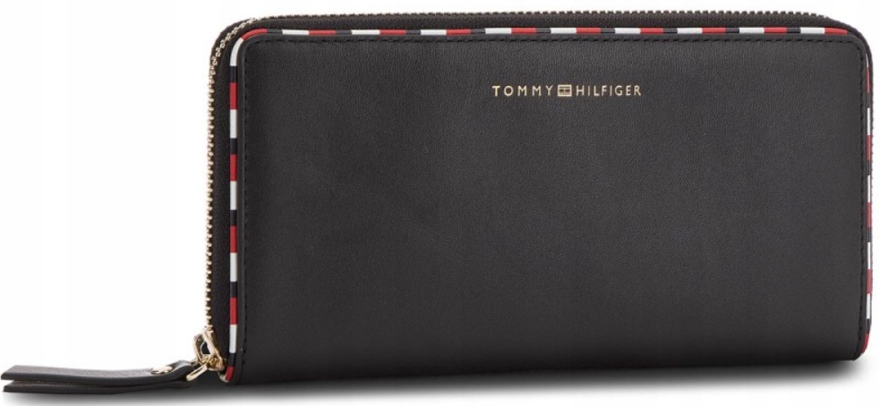 Peňaženka - Tommy Hilfiger Walfiger Prírodná koža Čierna dámska peňaženka Tommy Hilfiger Classic Lar - Dámsky produkt
