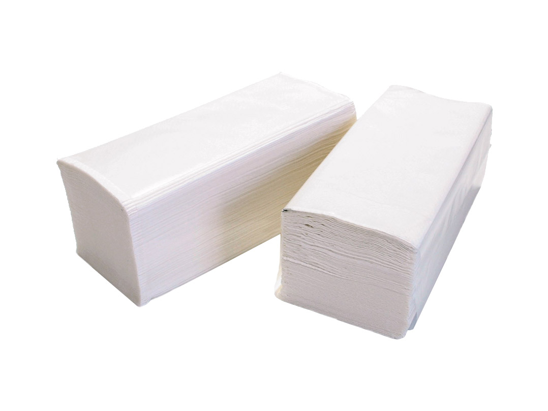 4000 ks. Papierové utierky Zz biele - absorbent