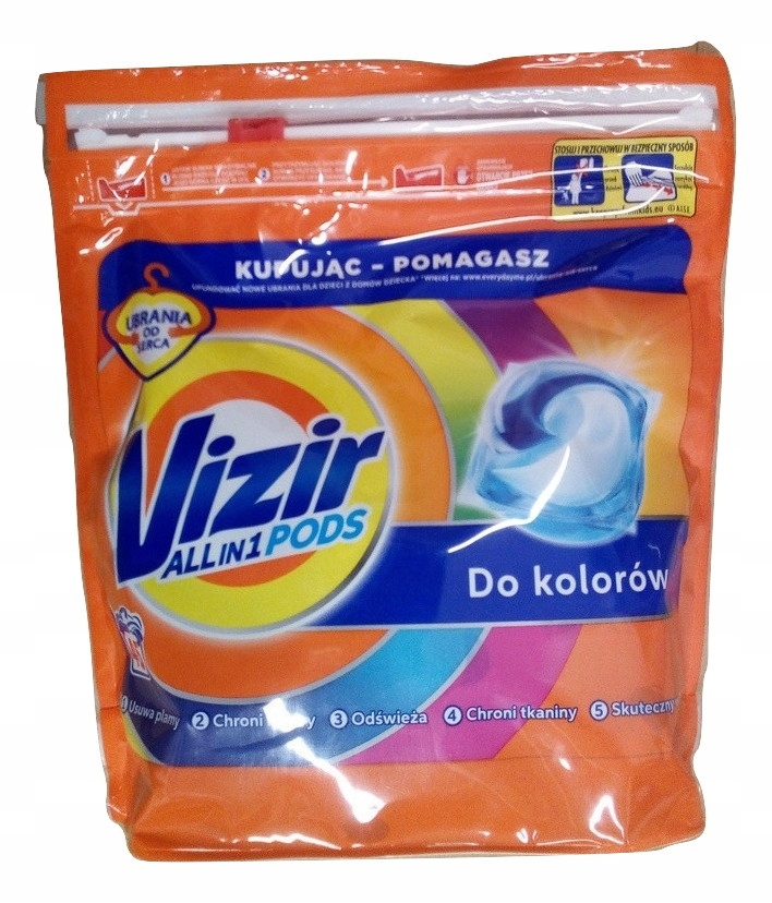 Pracie kapsuly a tablety - 45 ks Vizir Allin1 Color Kapsules na umývanie farby