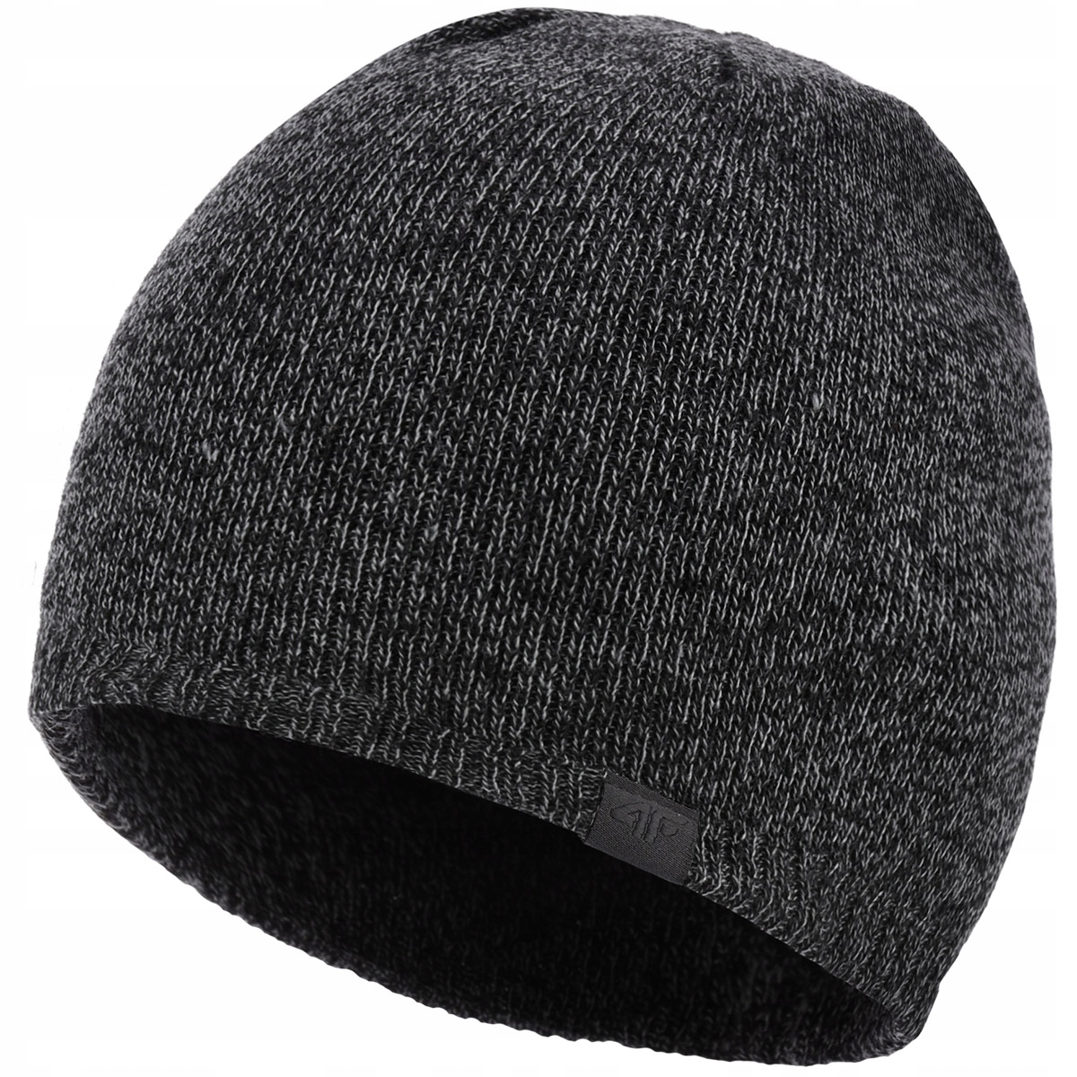 4f Pánska zimná čiapka, dvojitá -Grey Melange